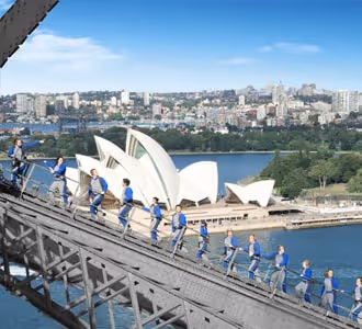 Image of people climbing the Harbour Bridge.